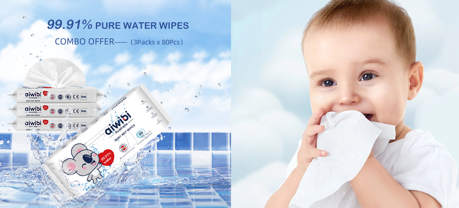 99.91٪ مناديل مبللة للأطفال من Pure Water Premium 60 قطعة